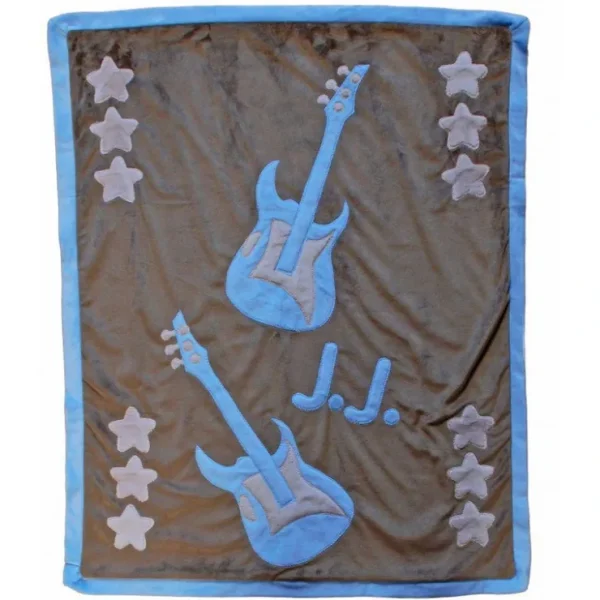 Rock N Roll Boogie Baby Crib Blanket with Trim - CaringForTots - Professional Baby and Children's Products | Caring for Growth, Caring for Every Moment* Blankets