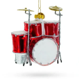 Rocking' Red Drum Kit - Blown Glass Christmas Ornament - CaringForTots - Professional Baby and Children's Products | Caring for Growth, Caring for Every Moment* Ornaments