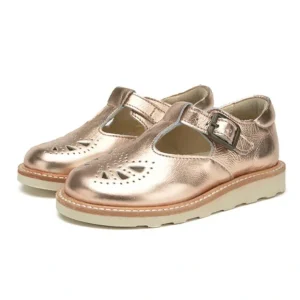 Rosie T-Bar Kids Shoe Rose Gold Leather - CaringForTots - Professional Baby and Children's Products | Caring for Growth, Caring for Every Moment* T-Bars