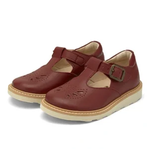 Rosie Vegan T-Bar Kids Shoe Cherry Synthetic Leather - CaringForTots - Professional Baby and Children's Products | Caring for Growth, Caring for Every Moment* T-Bars
