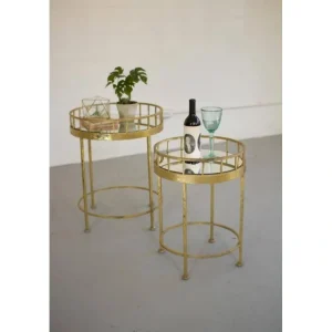 Round Mirrored Gold Table - CaringForTots - Professional Baby and Children's Products | Caring for Growth, Caring for Every Moment* Furniture