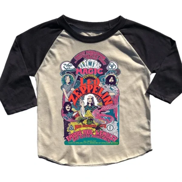 Rowdy Sprout Led Zeppelin Girlie Recycled Raglan Tee - CaringForTots - Professional Baby and Children's Products | Caring for Growth, Caring for Every Moment* Clothing