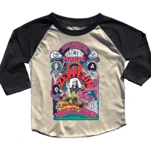 Clothing | Rowdy Sprout Led Zeppelin Girlie Recycled Raglan Tee - CaringForTots - Professional Baby and Children's Products | Caring for Growth, Caring for Every Moment