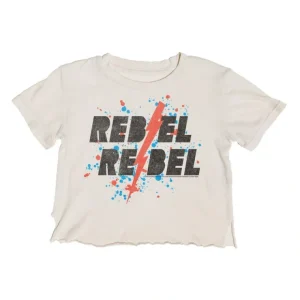 Rowdy Sprout Rebel Rebel Dirty White Not-Quite Crop Tee - CaringForTots - Professional Baby and Children's Products | Caring for Growth, Caring for Every Moment* Clothing
