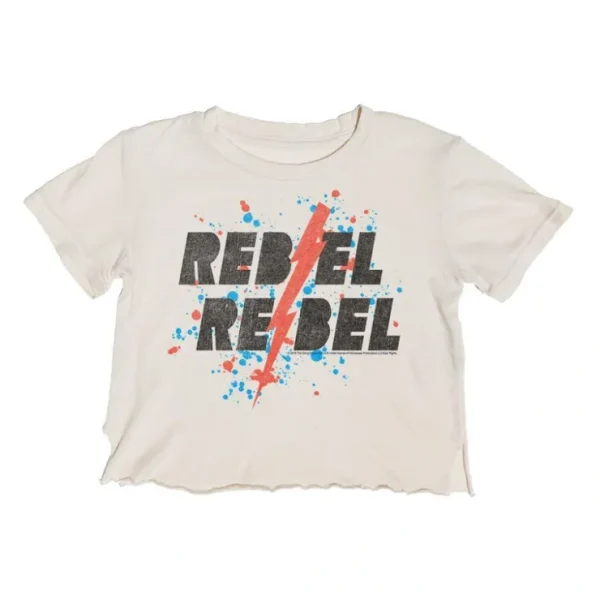 Rowdy Sprout Rebel Rebel Dirty White Not-Quite Crop Tee - CaringForTots - Professional Baby and Children's Products | Caring for Growth, Caring for Every Moment* Clothing