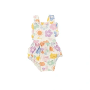 Ruffle Bib Bubble - Happy Suns - CaringForTots - Professional Baby and Children's Products | Caring for Growth, Caring for Every Moment* Rompers - Bubble