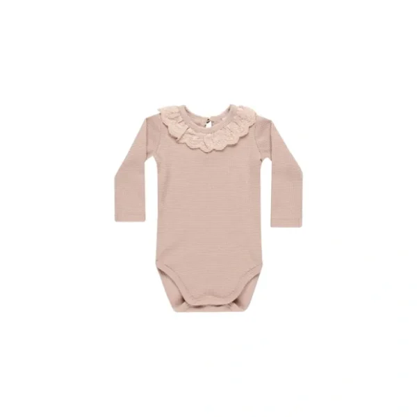 Ruffle Collar Bodysuit - Blush - CaringForTots - Professional Baby and Children's Products | Caring for Growth, Caring for Every Moment* Clothing