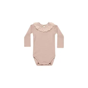 Clothing | Ruffle Collar Bodysuit - Blush - CaringForTots - Professional Baby and Children's Products | Caring for Growth, Caring for Every Moment