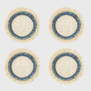 Ruffle Edge Straw Coasters, Indigo - CaringForTots - Professional Baby and Children's Products | Caring for Growth, Caring for Every Moment* Coasters