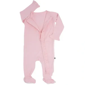 Ruffle Footie - Perfect Pink - CaringForTots - Professional Baby and Children's Products | Caring for Growth, Caring for Every Moment* Footie Pajamas