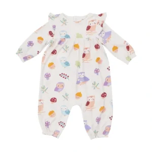Ruffle Sleeve Romper - Cute Owls - CaringForTots - Professional Baby and Children's Products | Caring for Growth, Caring for Every Moment* Rompers - Smocked