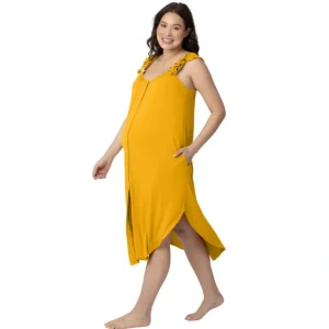 Ruffle Strap Labor & Delivery Gown | Honey - CaringForTots - Professional Baby and Children's Products | Caring for Growth, Caring for Every Moment* Gowns