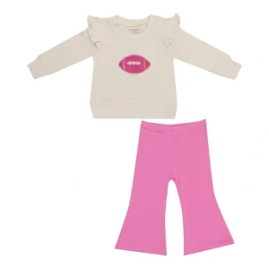 Ruffle Sweatshirt + Pink Bamboo Baby Bells - Footballs Waffle - CaringForTots - Professional Baby and Children's Products | Caring for Growth, Caring for Every Moment* Sweaters