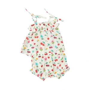 Ruffle Top & Bloomer - Cherry - CaringForTots - Professional Baby and Children's Products | Caring for Growth, Caring for Every Moment* Bloomers