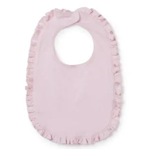 Ruffled Edge Pima Cotton Bib - Light Pink - CaringForTots - Professional Baby and Children's Products | Caring for Growth, Caring for Every Moment* Bibs