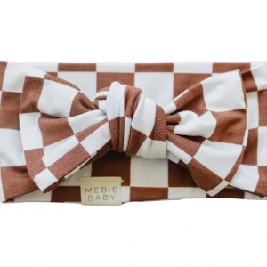 Rust Checkered Bamboo Head Wrap - CaringForTots - Professional Baby and Children's Products | Caring for Growth, Caring for Every Moment* Headbands