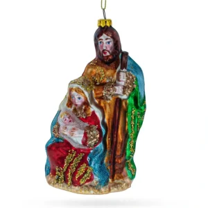 Sacred Holy Family - Miraculous Blown Glass Christmas Ornament - CaringForTots - Professional Baby and Children's Products | Caring for Growth, Caring for Every Moment* Ornaments