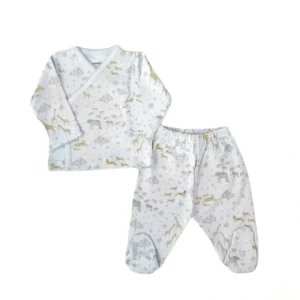 Safari Kimono & Pant Set, Blue - CaringForTots - Professional Baby and Children's Products | Caring for Growth, Caring for Every Moment* set