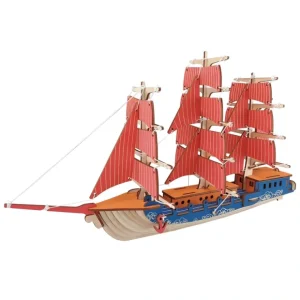 Sailing Ship Model Kit - Wooden Laser-cut 3d Puzzle (77 Pcs) - CaringForTots - Professional Baby and Children's Products | Caring for Growth, Caring for Every Moment* Wooden Puzzles