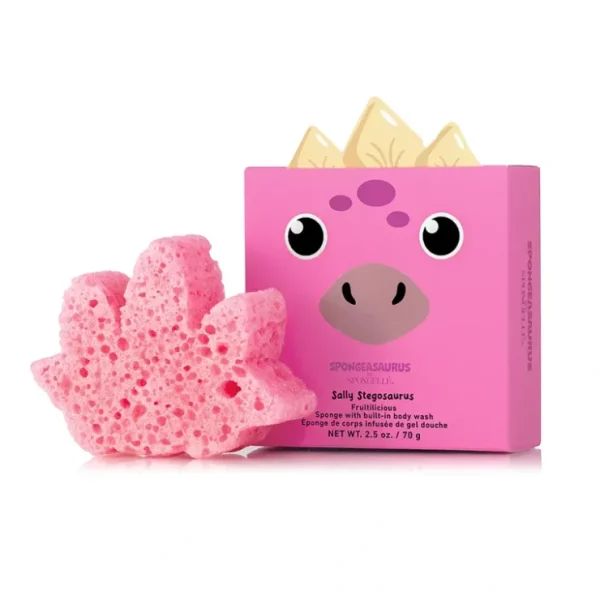 Sally Stegosaurus | Spongeasaurus Dinosaur Buffer - CaringForTots - Professional Baby and Children's Products | Caring for Growth, Caring for Every Moment* Body Wash Infused Buffer
