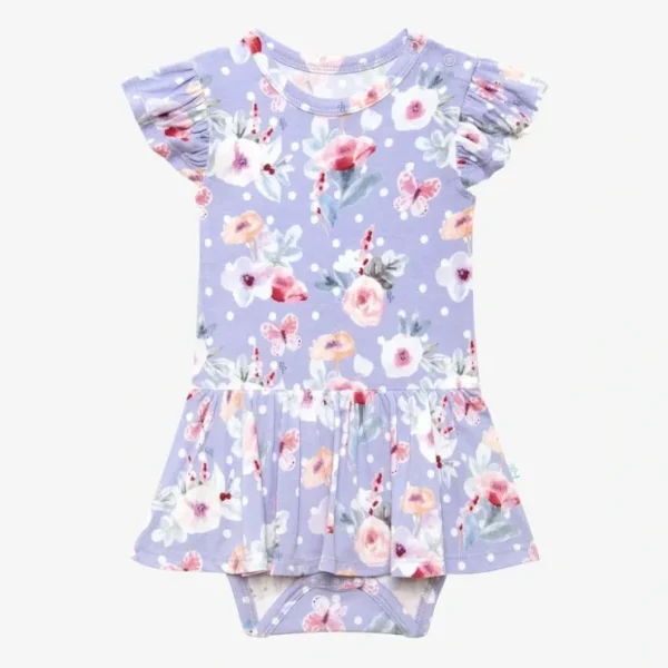 Samantha Ruffled Capsleeve Basic Twirl Skirt Bodysuit - CaringForTots - Professional Baby and Children's Products | Caring for Growth, Caring for Every Moment* Clothing