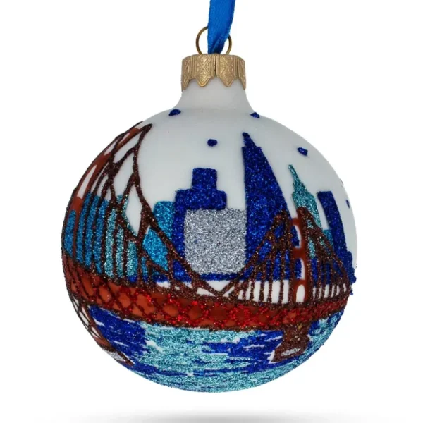 San Francisco, California, Usa Glass Christmas Ornament 3.25 Inches - CaringForTots - Professional Baby and Children's Products | Caring for Growth, Caring for Every Moment* Ornaments