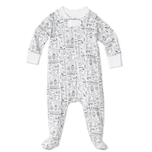 San Francisco Zip Onesie - Cloud Gray - San Francisco - Cloud Gray - CaringForTots - Professional Baby and Children's Products | Caring for Growth, Caring for Every Moment* Onesies