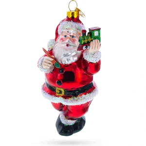 Santa Decorating The Train - Blown Glass Christmas Ornament - CaringForTots - Professional Baby and Children's Products | Caring for Growth, Caring for Every Moment* Christmas Tree Ornaments