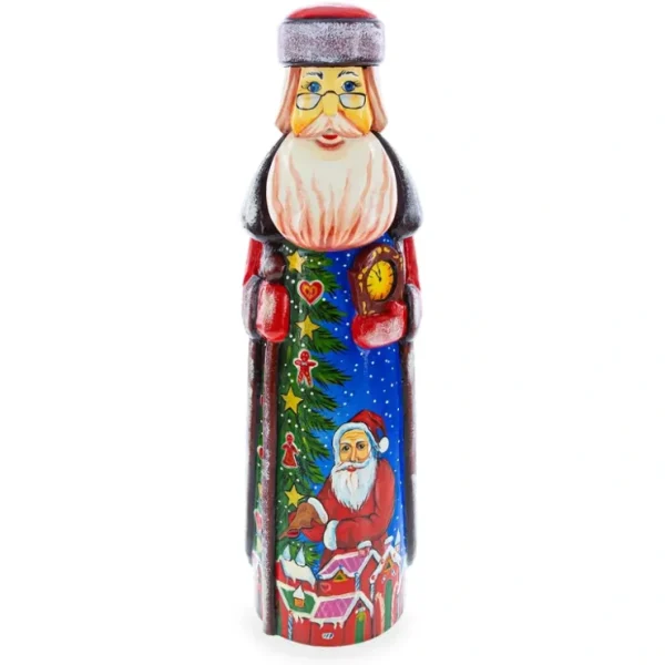 Santa Delivering Christmas Gifts Hand Carved Solid Wood Santa 11 Inches - CaringForTots - Professional Baby and Children's Products | Caring for Growth, Caring for Every Moment* Carved Wooden Santa