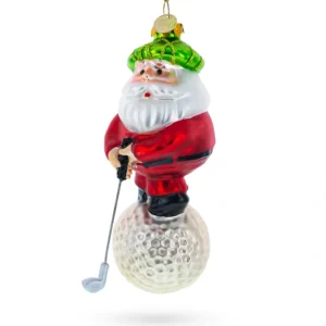 Santa The Golf Player - Blown Glass Christmas Ornament - CaringForTots - Professional Baby and Children's Products | Caring for Growth, Caring for Every Moment* Christmas Tree Ornaments