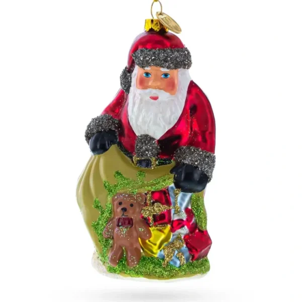 Santa With Gift-filled Bag - Festive Blown Glass Christmas Ornament - CaringForTots - Professional Baby and Children's Products | Caring for Growth, Caring for Every Moment* Christmas Tree Ornaments