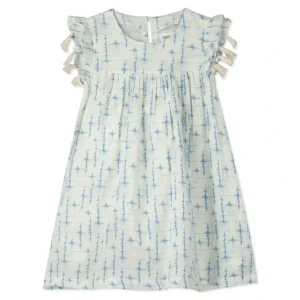 Clothing | Santorini Blue Batik Dress - CaringForTots - Professional Baby and Children's Products | Caring for Growth, Caring for Every Moment