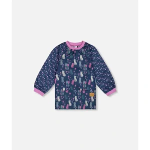 School Apron Navy Blue Printed Kitten by Deux par Deux - CaringForTots - Professional Baby and Children's Products | Caring for Growth, Caring for Every Moment* School Supplies