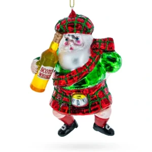 Scottish Santa In Kilt - Blown Glass Christmas Ornament - CaringForTots - Professional Baby and Children's Products | Caring for Growth, Caring for Every Moment* Ornaments