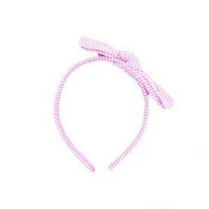 Seersucker Bow Headband In Pink/white - CaringForTots - Professional Baby and Children's Products | Caring for Growth, Caring for Every Moment* Headbands