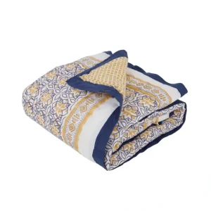 Seminyak Blue Cotton Quilt - CaringForTots - Professional Baby and Children's Products | Caring for Growth, Caring for Every Moment* Baby Blankets
