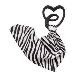 Sensory Teether With Mini Muslin - Black/zebra - CaringForTots - Professional Baby and Children's Products | Caring for Growth, Caring for Every Moment* Teethers