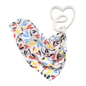 Sensory Teether With Mini Muslin - White/sycamore - CaringForTots - Professional Baby and Children's Products | Caring for Growth, Caring for Every Moment* Teethers