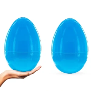 Set Of 2 Blue Giant Jumbo Size Fillable Plastic Easter Eggs 10 Inches - CaringForTots - Professional Baby and Children's Products | Caring for Growth, Caring for Every Moment* Large Egg