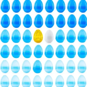 Set Of 46 Blue Plastic Eggs, 1 White Egg, And 1 Gilded Golden Easter Egg - CaringForTots - Professional Baby and Children's Products | Caring for Growth, Caring for Every Moment* Solid Color