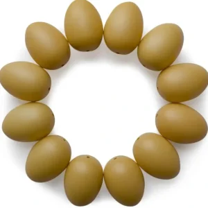 Set Of 12 Brown Hollow Plastic Dummy Fake Nest Eggs 2.25 Inches - CaringForTots - Professional Baby and Children's Products | Caring for Growth, Caring for Every Moment* Solid Color