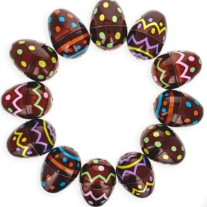 Set Of 12 Chocolate Candy Printed Plastic Eggs - CaringForTots - Professional Baby and Children's Products | Caring for Growth, Caring for Every Moment* Solid Color