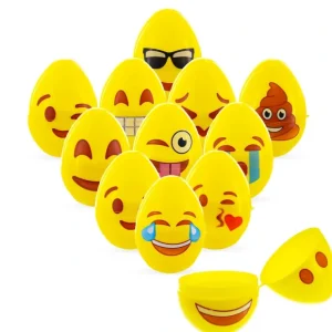 Set Of 12 Facial Expressions Plastic Easter Eggs 2.25 Inches - CaringForTots - Professional Baby and Children's Products | Caring for Growth, Caring for Every Moment* Solid Color