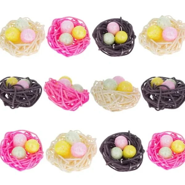 Set Of 12 Glittered Foam Easter Ornaments In The Basket - CaringForTots - Professional Baby and Children's Products | Caring for Growth, Caring for Every Moment* Ornaments