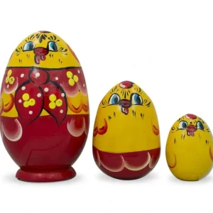 Set Of 3 Hen And Chicks Wooden Nesting Dolls 4.75 Inches - CaringForTots - Professional Baby and Children's Products | Caring for Growth, Caring for Every Moment* Animals