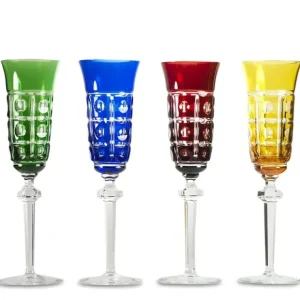 Set Of 4 Multicolored Crystal Champagne Glasses By Arnstadt Germany - CaringForTots - Professional Baby and Children's Products | Caring for Growth, Caring for Every Moment* Glasses