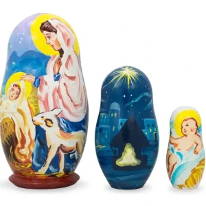Set Of 3 Nativity Scene Set Ukrainian Wooden Nesting Dolls 4.25 Inches - CaringForTots - Professional Baby and Children's Products | Caring for Growth, Caring for Every Moment* Religious