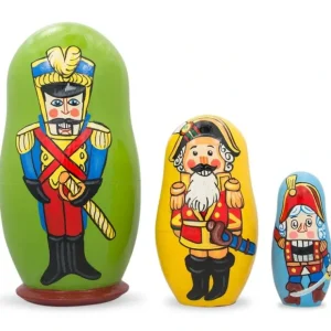 Set Of 3 Nutcracker Soldiers Wooden Nesting Dolls 4.25 Inches - CaringForTots - Professional Baby and Children's Products | Caring for Growth, Caring for Every Moment* Nutcrackers