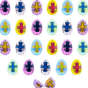 Set Of 24 Pastel Cross Religious Plastic Easter Eggs - CaringForTots - Professional Baby and Children's Products | Caring for Growth, Caring for Every Moment* Religious