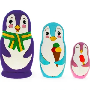 Set Of 3 Penguin Family Wooden Nesting Dolls - CaringForTots - Professional Baby and Children's Products | Caring for Growth, Caring for Every Moment* Animals